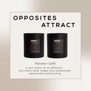 Lover Duo Candle Set Opposites Attract Femme and Drift