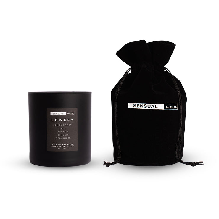 Sensual Candle Co. Lowkey Sensual Candle and Velvet Bag
